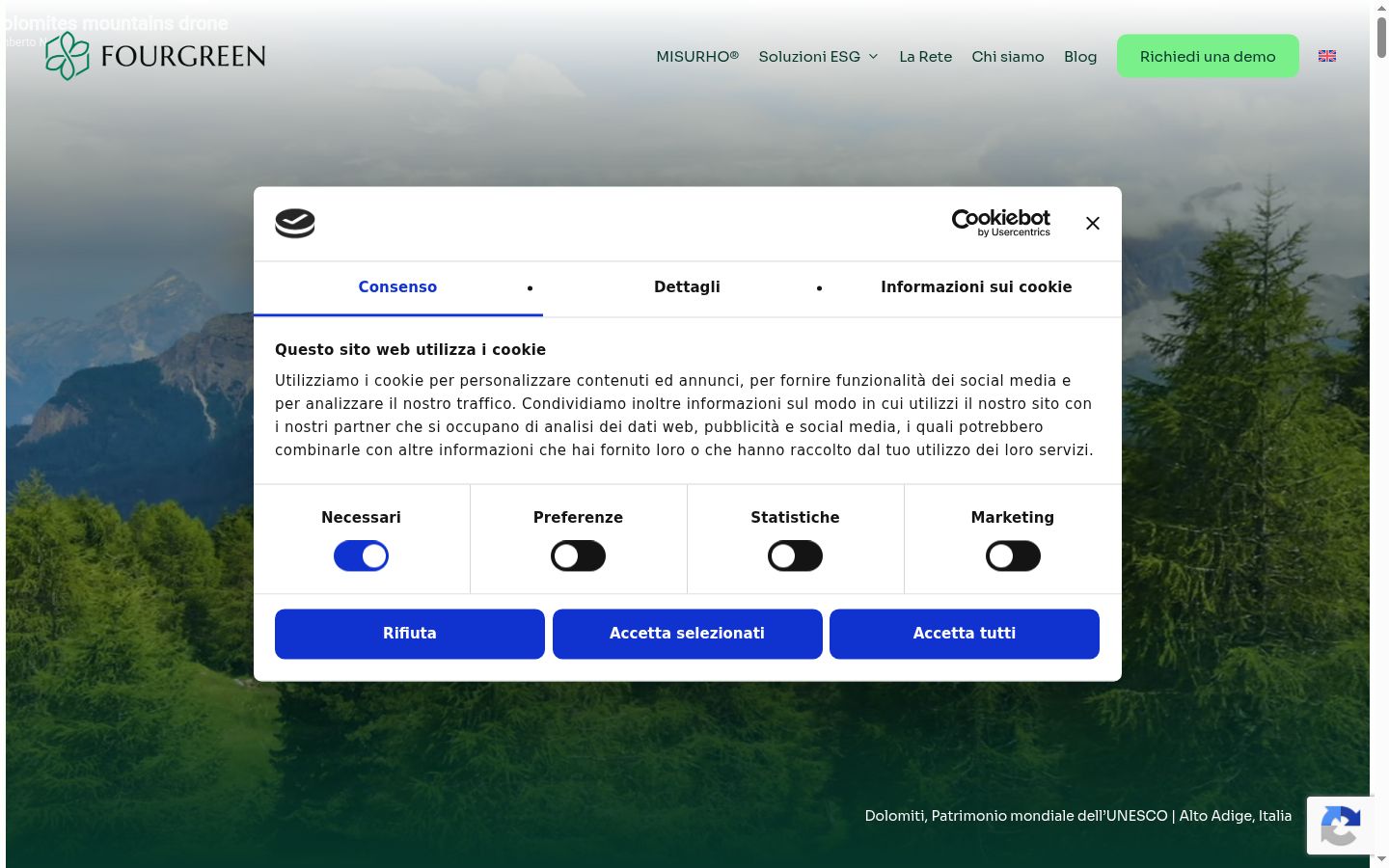Screenshot of the consent banner shown before any interaction