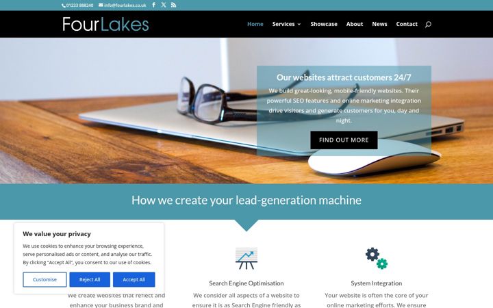 Screenshot ta' fourlakes.co.uk