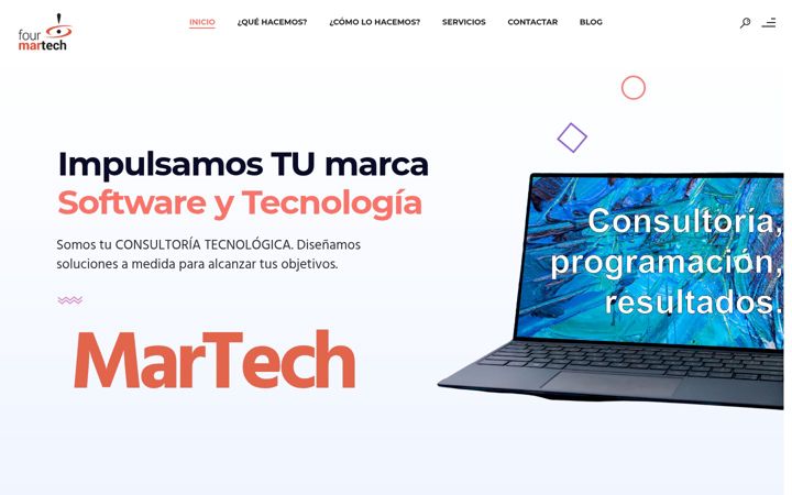 Skärmbild av fourmartech.es