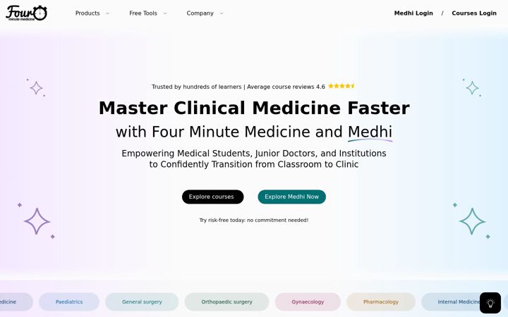 Screenshot of fourminutemedicine.com