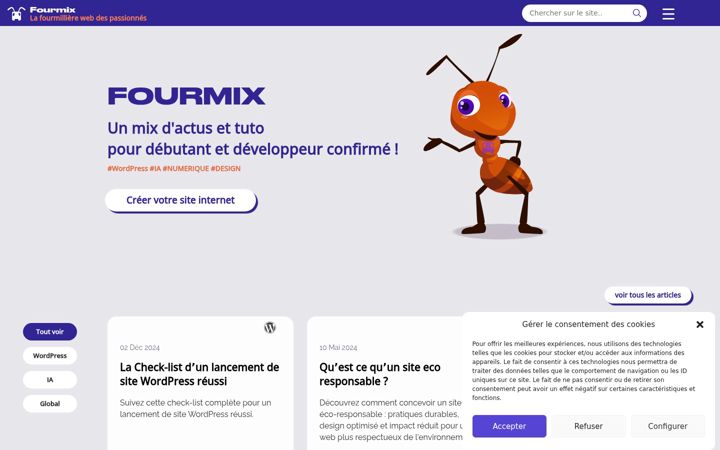Ekraanipilt saidist fourmix.io