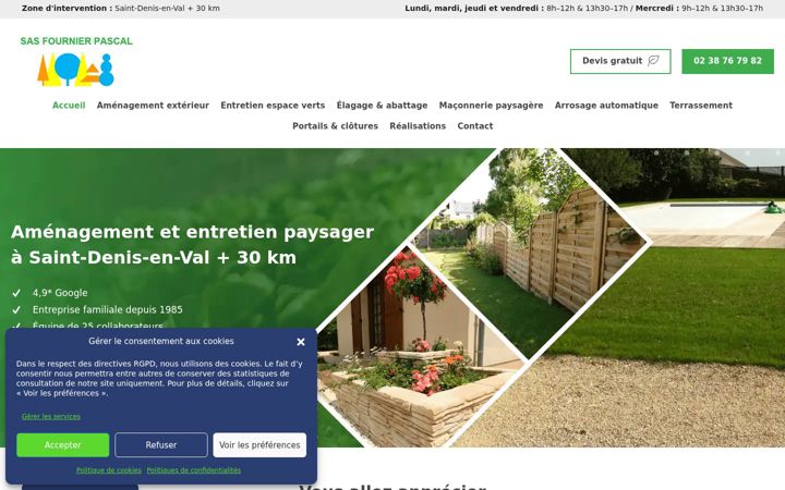 Screenshot of fournierpaysage.com