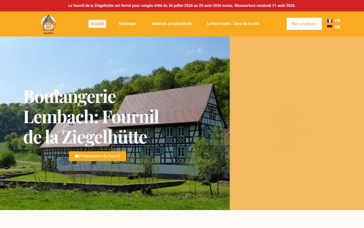 Screenshot of fournil-ziegelhutte.fr