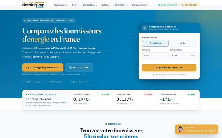 Screenshot of fournisseurs-electricite.com
