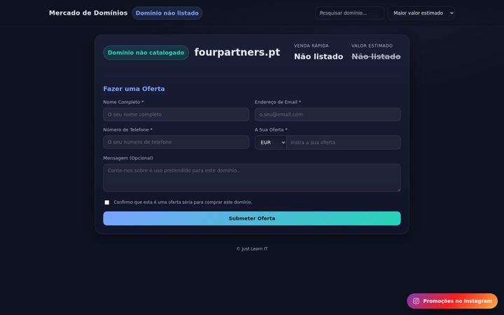 Kuvakaappaus sivustosta fourpartners.pt