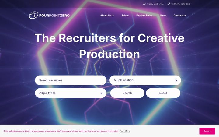 Ekraanipilt saidist fourpointzero.io