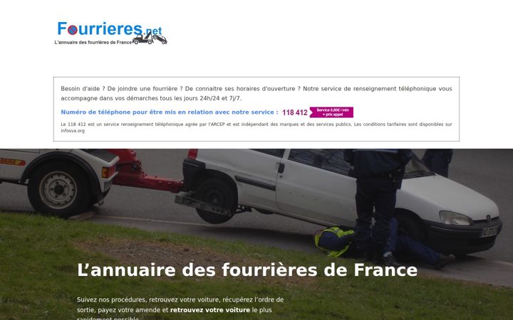 Screenshot of fourrieres.net