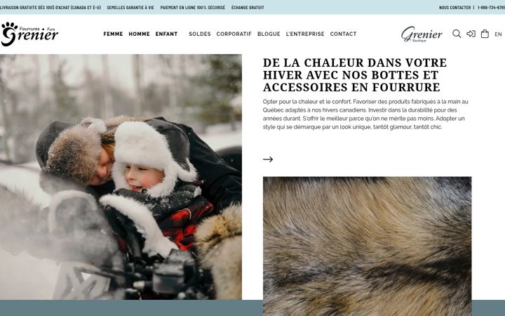 Screenshot di fourruresgrenier.ca