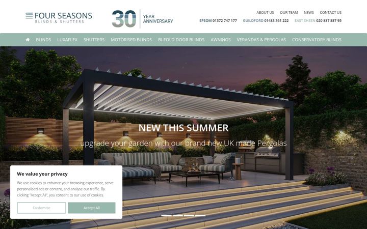 Screenshot of fourseasonsblinds.com