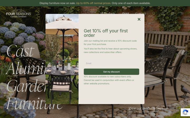 Screenshot of fourseasonsgardenfurniture.co.uk