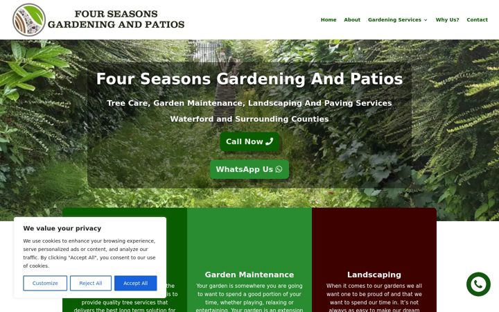 Screenshot of fourseasonsgardening.ie