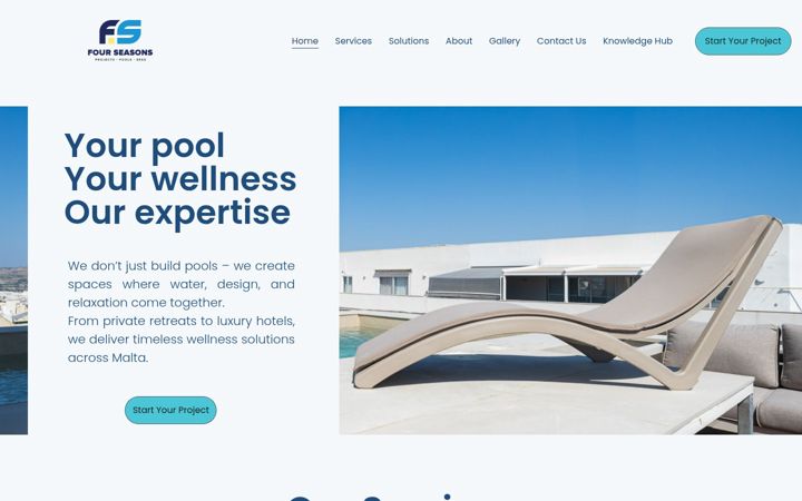 Screenshot of fourseasonspools.com.mt