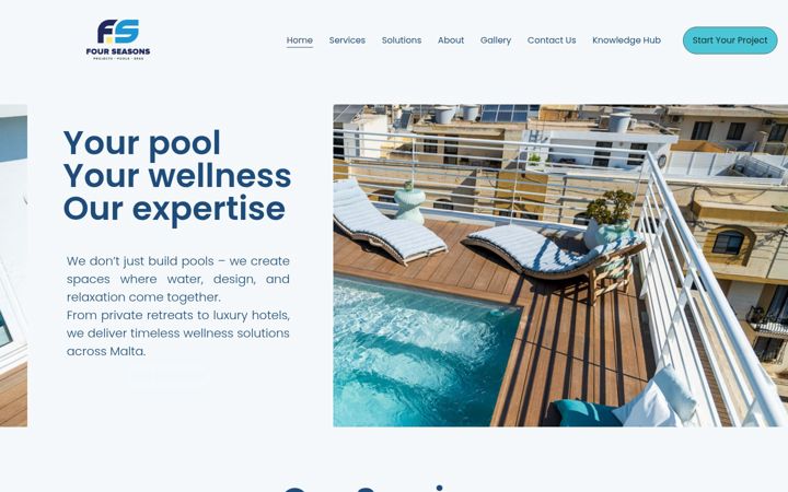Screenshot of fourseasonspoolspa.com.mt