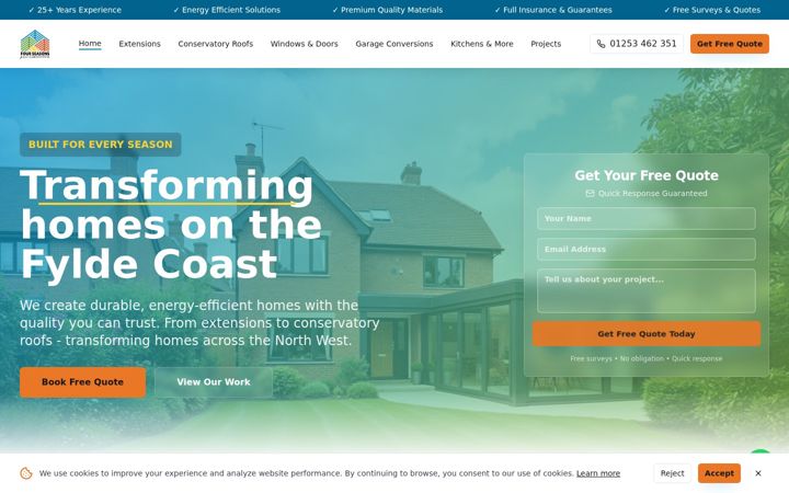 Screenshot of fourseasonsroofsystems.co.uk