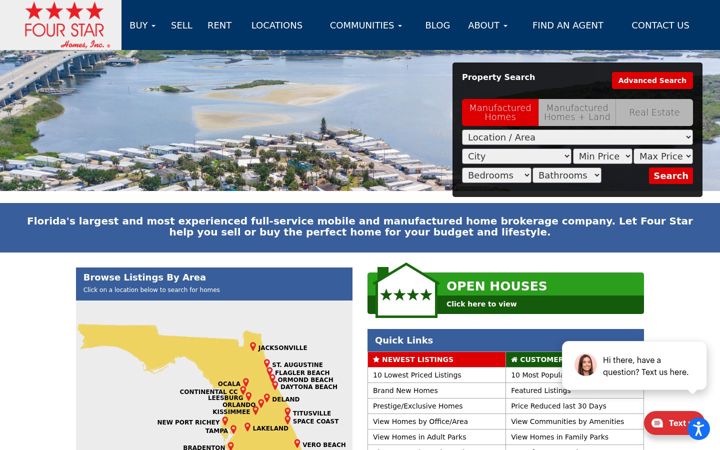 Screenshot of fourstarhomes.com