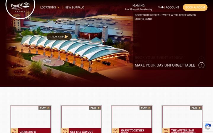 Screenshot of fourwindscasino.com