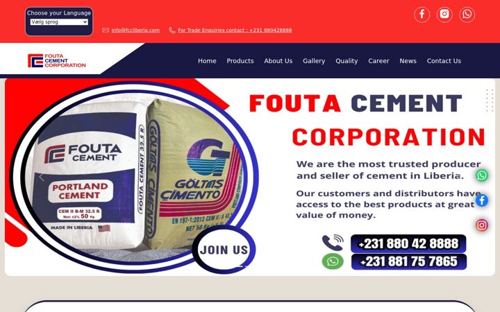 Screenshot of foutacementcorporation.com