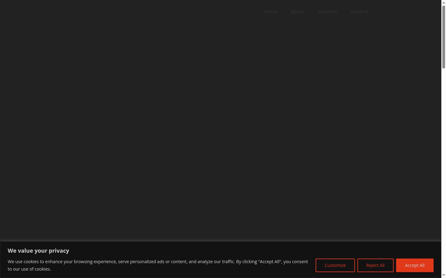 Screenshot del banner di consenso mostrato prima di qualsiasi interazione