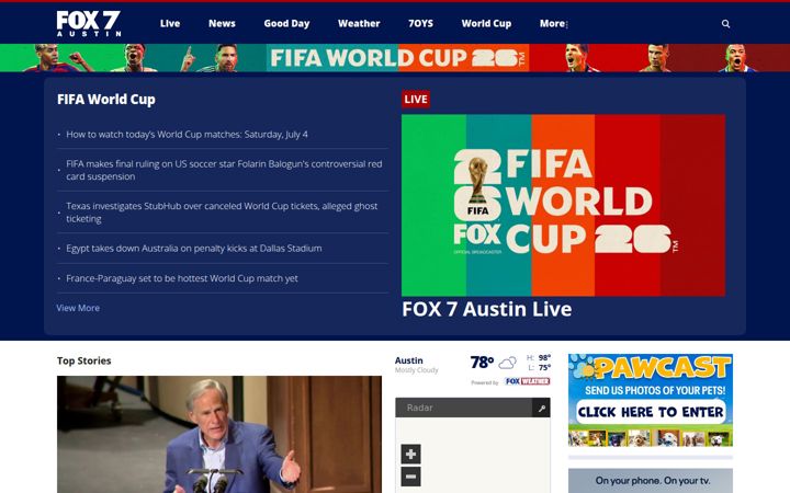 Екранна снимка на fox7austin.com