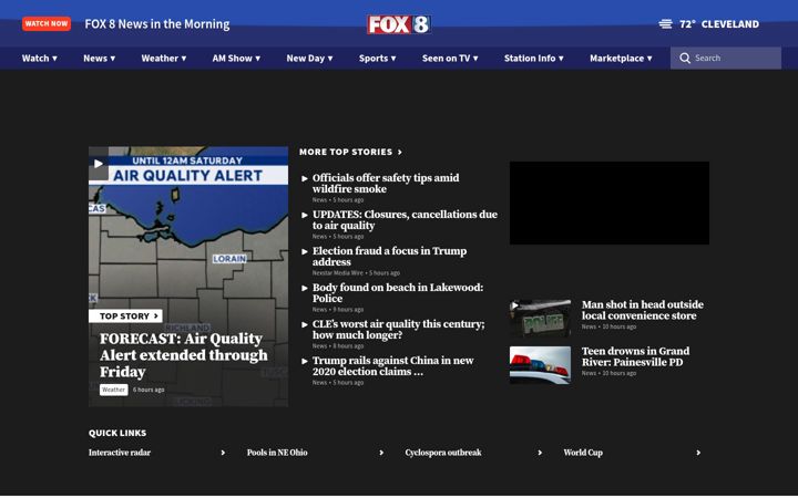 Kuvakaappaus sivustosta fox8.com