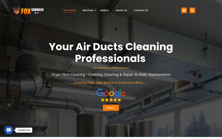 Screenshot of foxairductcleaning.com