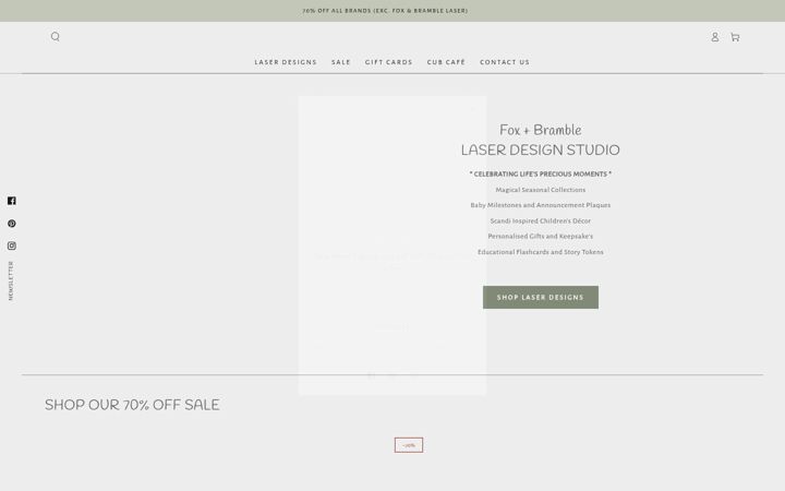 Screenshot of foxandbramble.co.uk