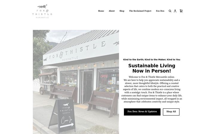 Screenshot of foxandthistlemercantile.com