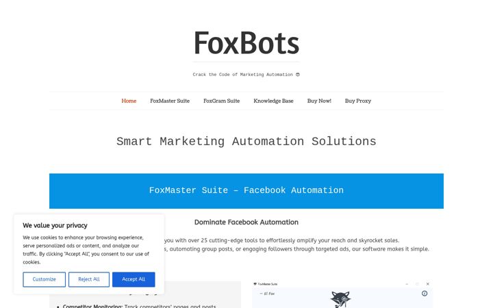 Ekrano kopija foxbots.net
