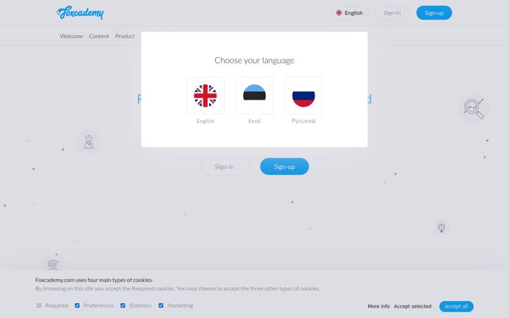 Screenshot of foxcademy.com