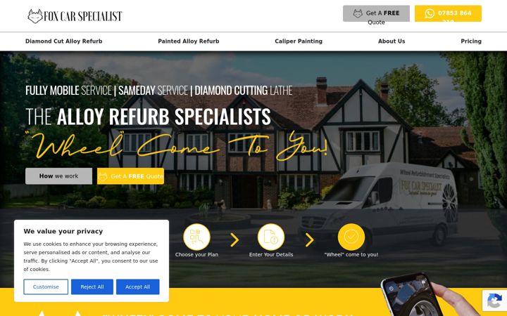 Screenshot of foxcarspecialist.co.uk