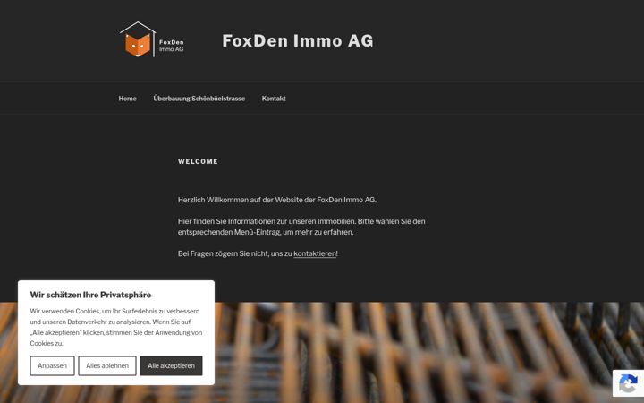 Screenshot of foxdenimmo.ch