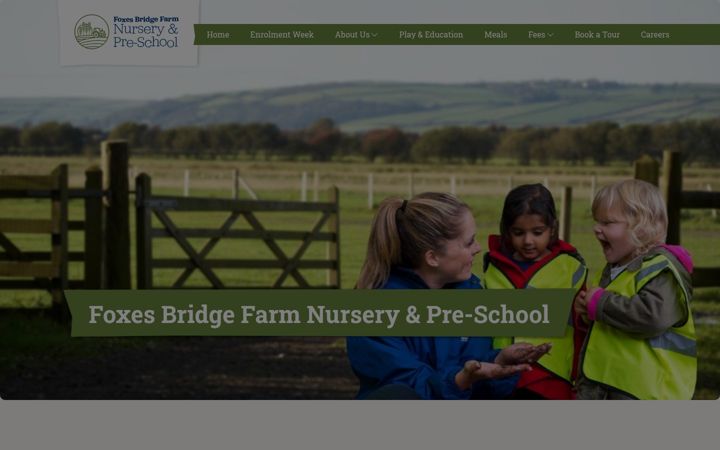 Screenshot of foxesbridgefarmdaynursery.co.uk