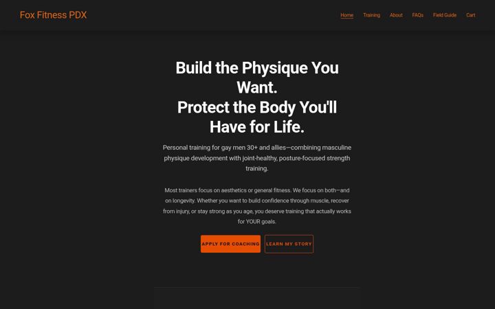 Screenshot of foxfitnesspdx.com