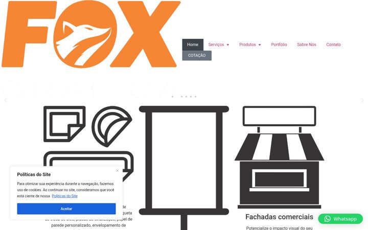 Skärmbild av foxgrafica.com.br