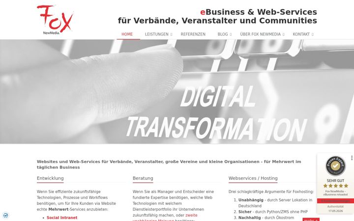 Screenshot stránky foxhosting.de