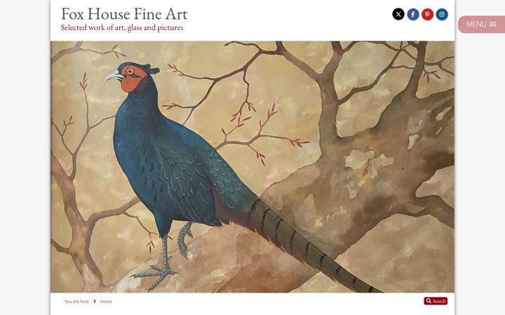 Screenshot of foxhousefineart.co.uk