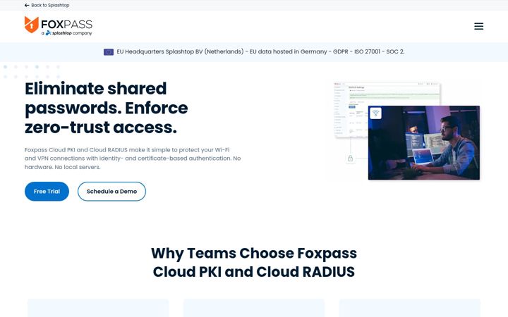 Screenshot of foxpass.com