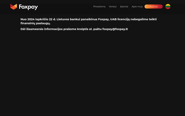 Screenshot of foxpay.lt
