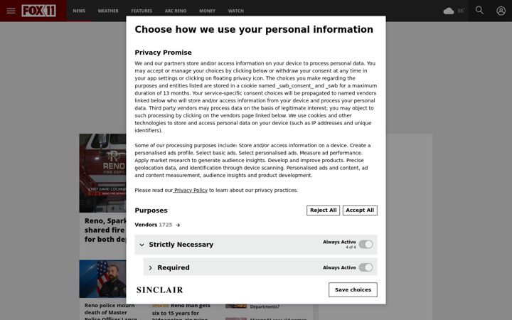 Screenshot of foxreno.com