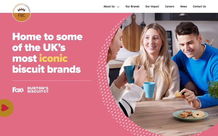 Snímek obrazovky foxs-biscuits.co.uk
