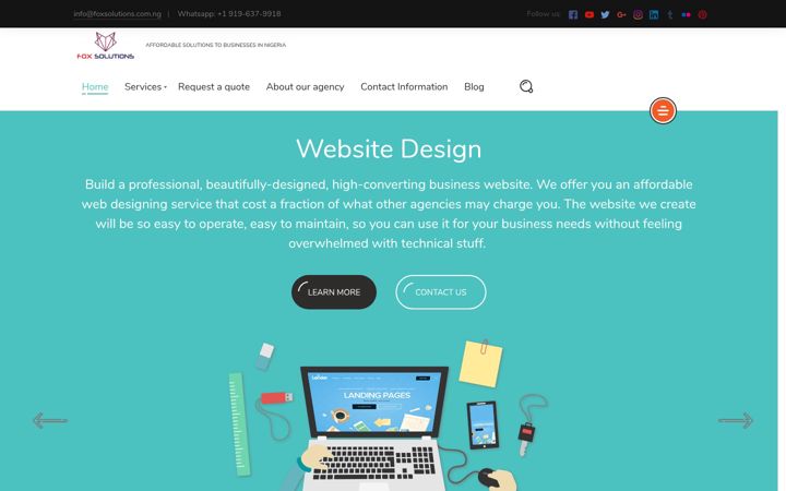 Screenshot of foxsolutions.com.ng