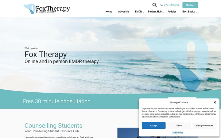 Ekrānuzņēmums no foxtherapy.co.uk