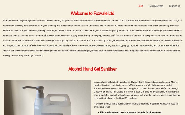 Screenshot of foxvaleltd.co.uk