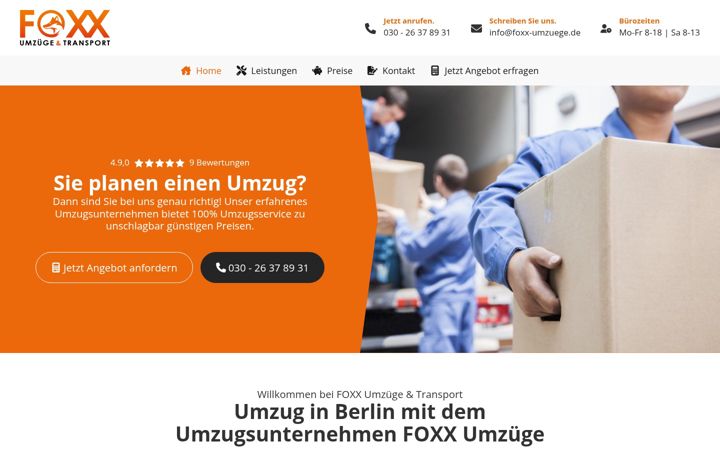 Screenshot of foxx-umzuege.de