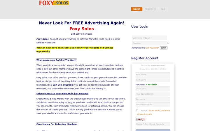 Screenshot of foxy-solos.com