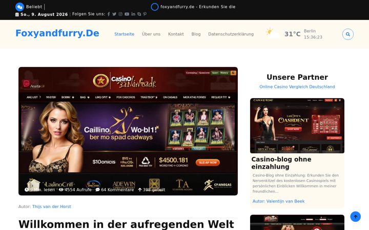 Ekrānuzņēmums no foxyandfurry.de
