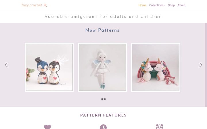 Screenshot of foxycrochet.com