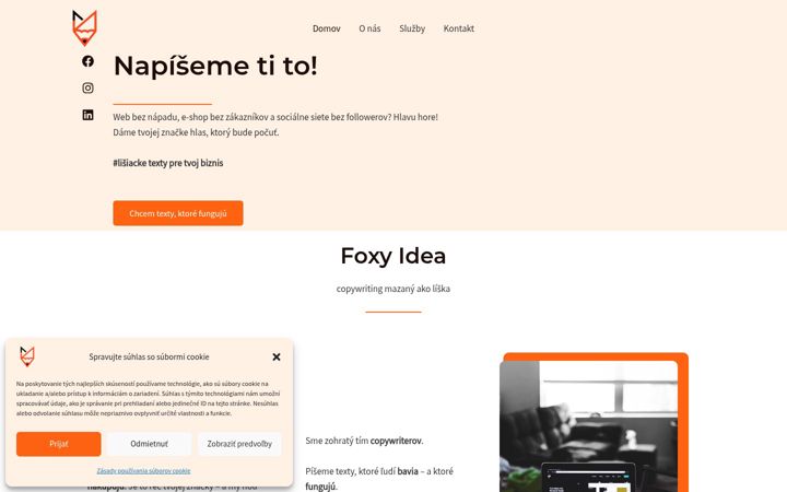 Screenshot of foxyidea.sk