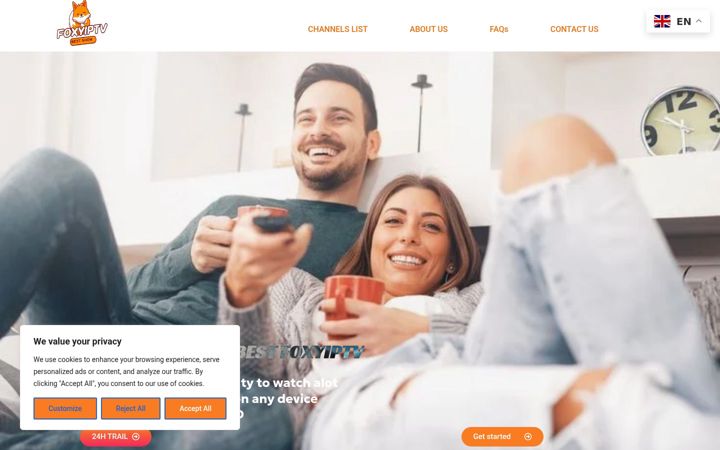 Screenshot of foxyiptv.com
