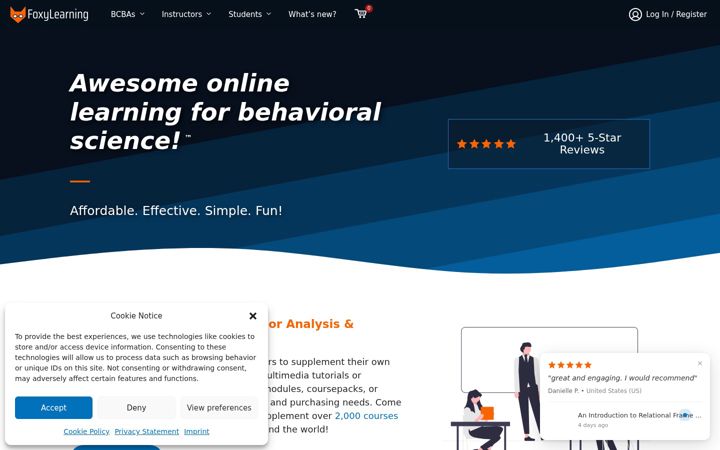 Screenshot of foxylearning.com